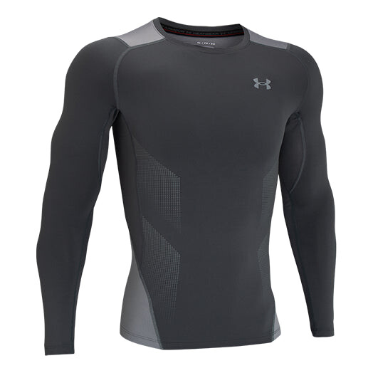 

Футболка men's heatgear vent logo printing round neck long sleeves gray Under Armour, серый