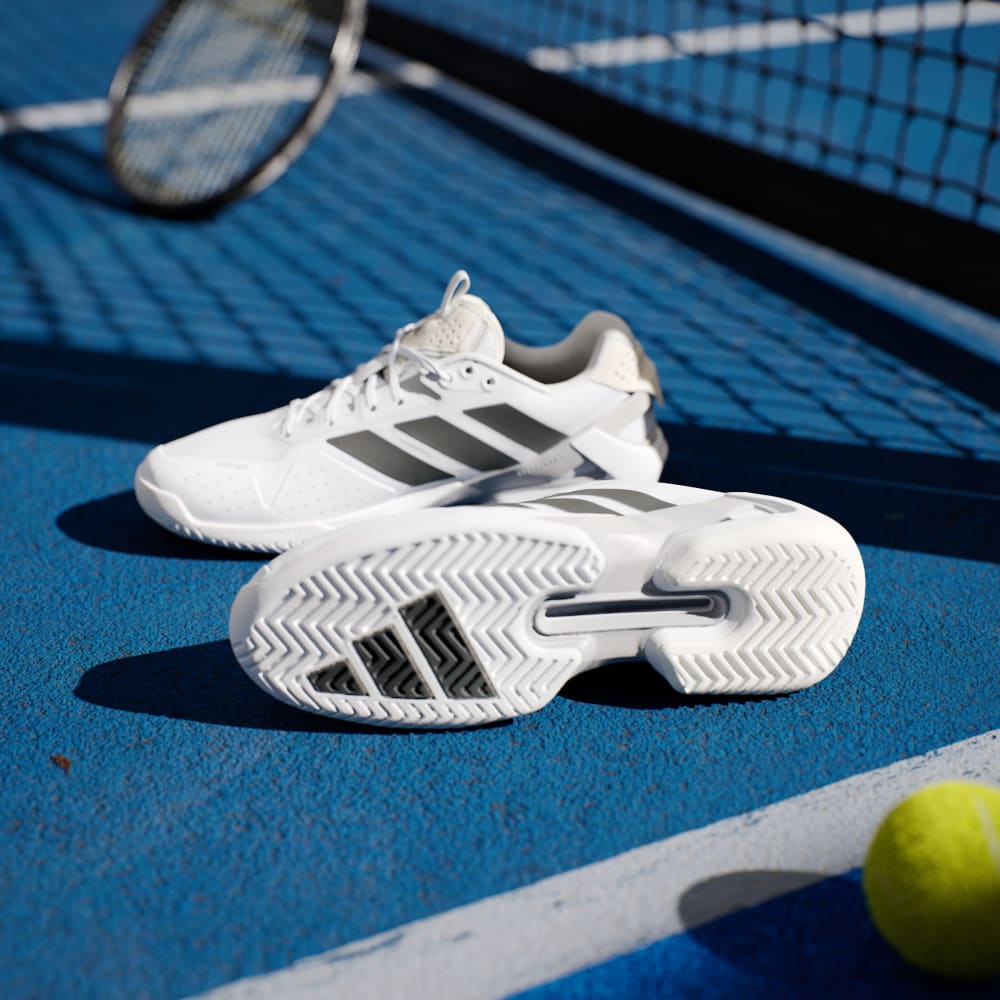 Кроссовки Adidas Adizero Ubersonic 5 Tennis Shoes, цвет Cloud White/Core Black/Silver Metallic — фото 3