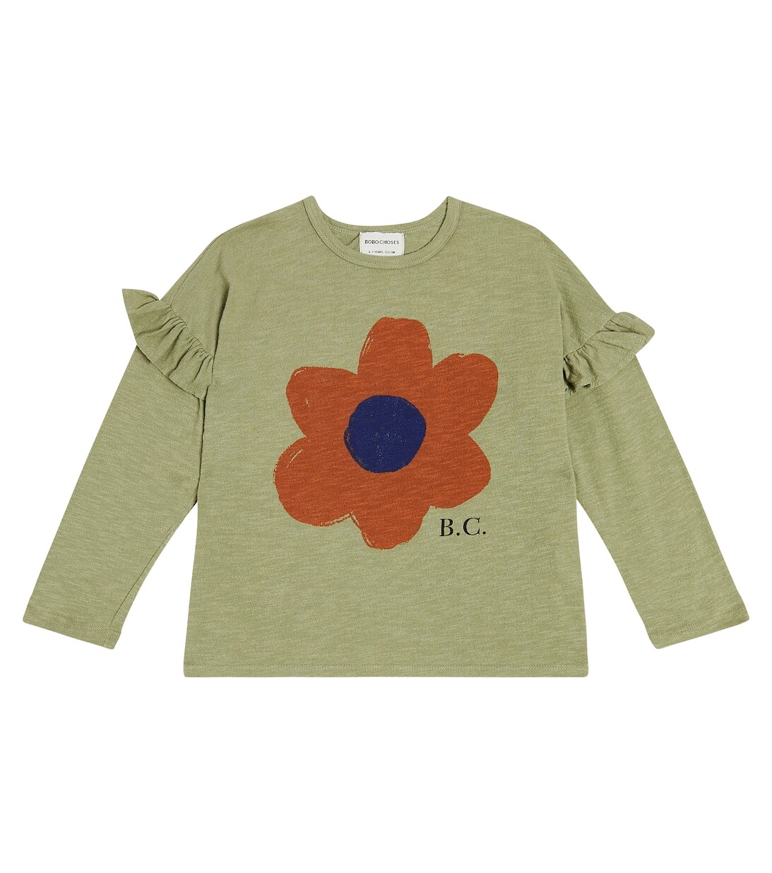 

Футболка с оборками Big Flower Bobo Choses, зеленый