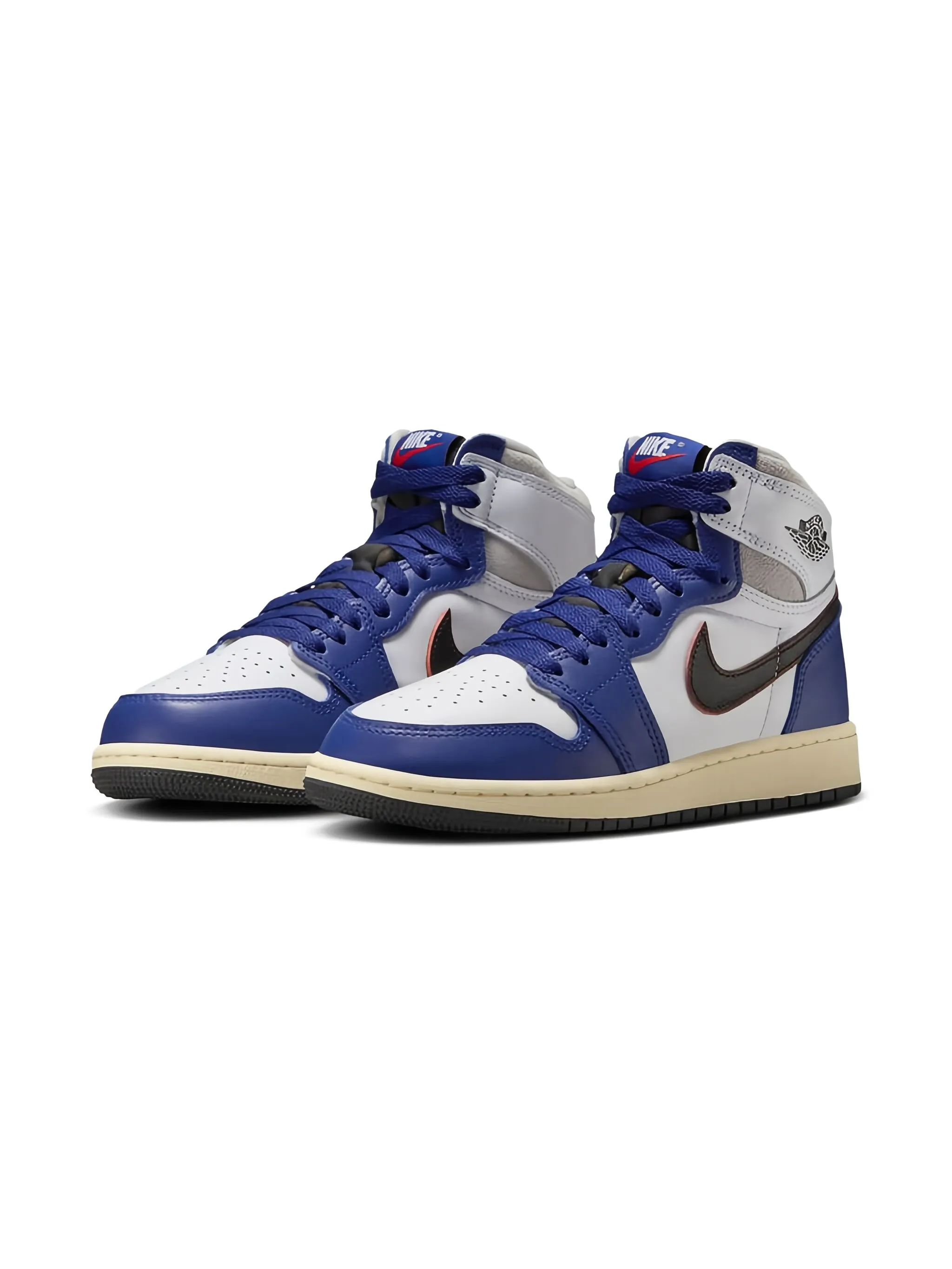 Кроссовки Air Jordan 1 Retro High OG White/Black/Neutral Grey/Deep Royal Blue/Muslin Jordan Kids, фиолетовый — фото 2