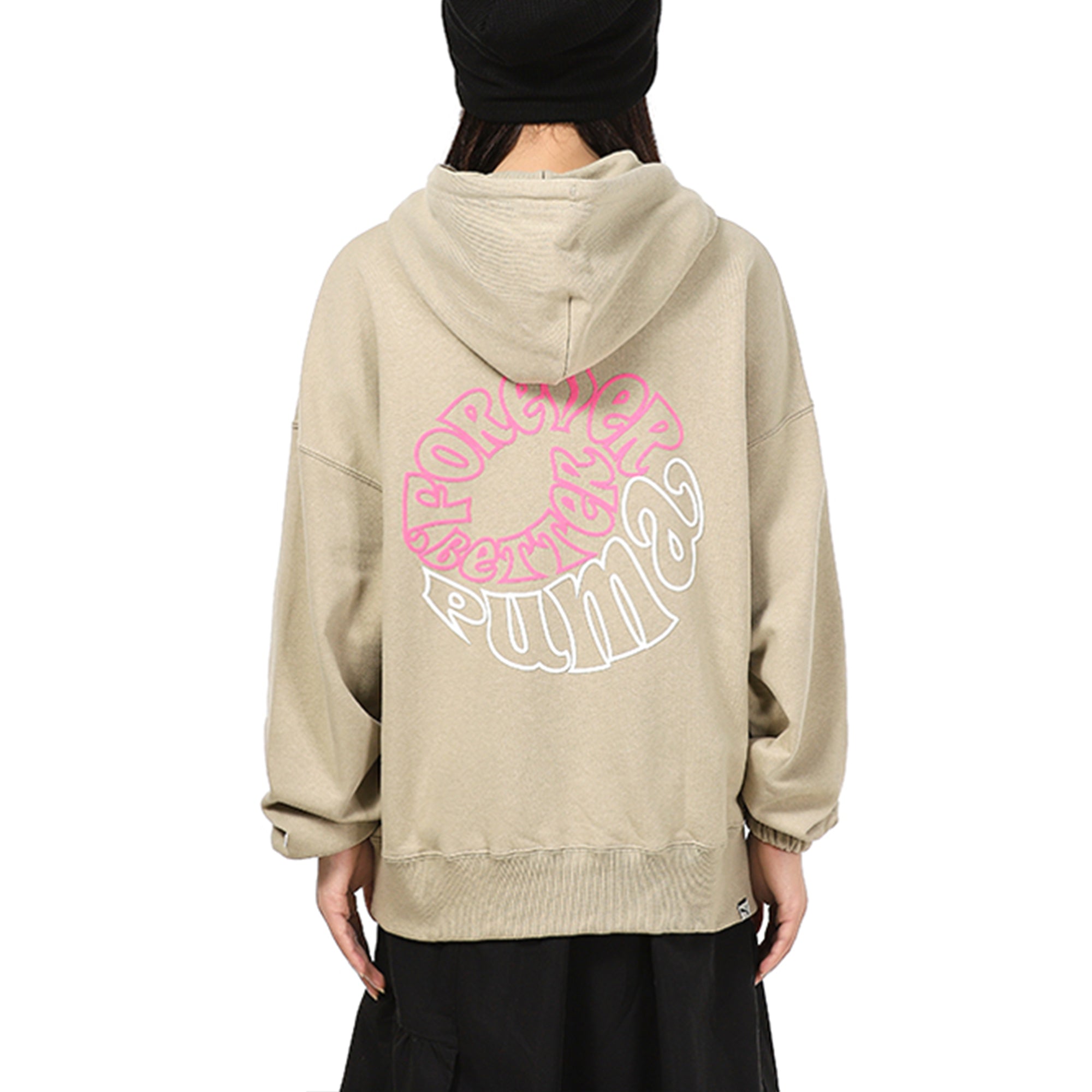 Толстовка (WMNS) PUMA Downtown Graphic Hoodie Breathable Letter Printing Long Sleeve Khaki 533049-42 — фото 4