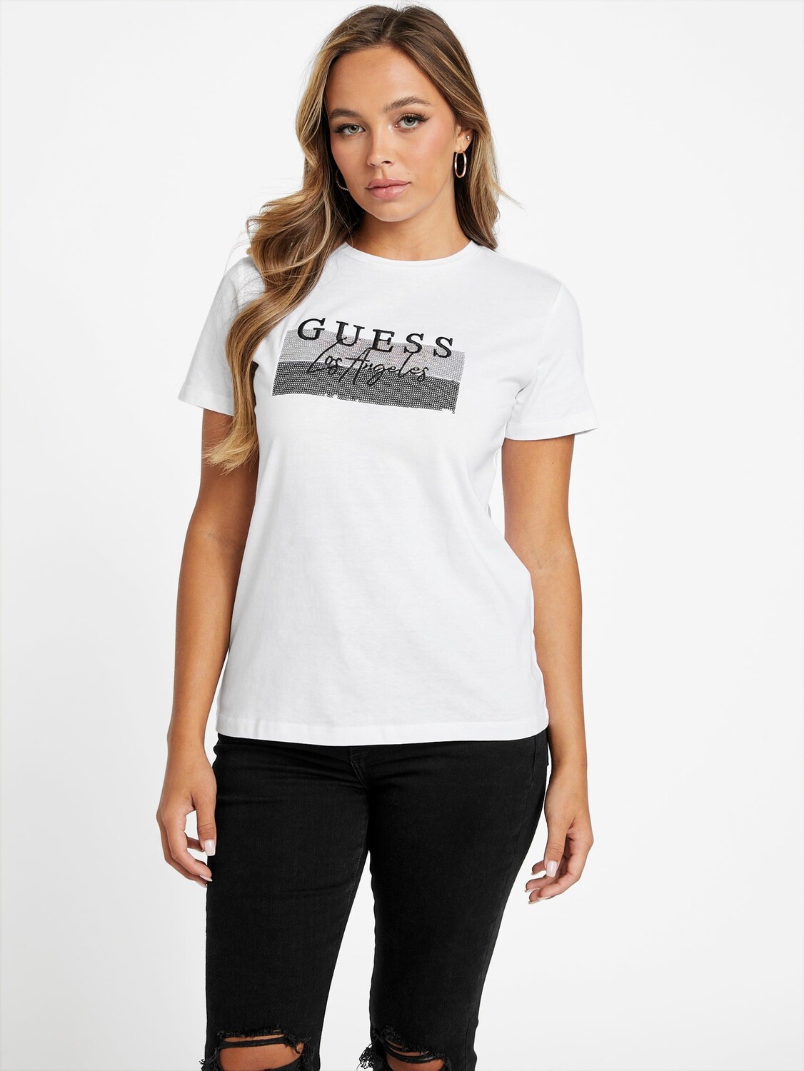 

Футболка Junie с круглым вырезом Guess Factory, цвет Pure White