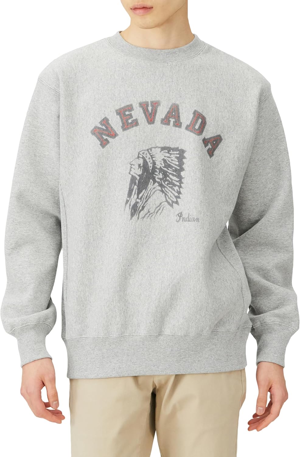 

Индийская толстовка, 340 г, плотная ткань, для колледжа Indian, пепельный