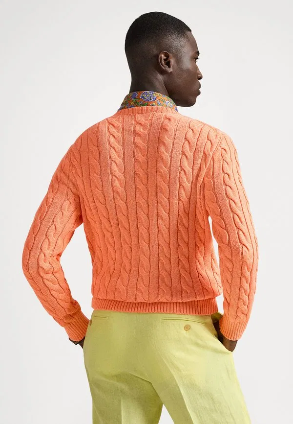Хлопковый свитер крупной вязки Polo Ralph Lauren, Latana Orange — фото 3