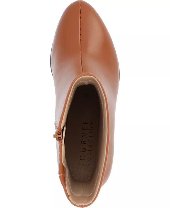 Женские ботильоны Romer Center Seam Platform Block Heel Journee Collection, коричневый — фото 4
