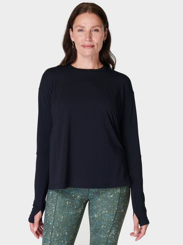 

Студийный топ с длинным рукавом soft flow Sweaty Betty, черный