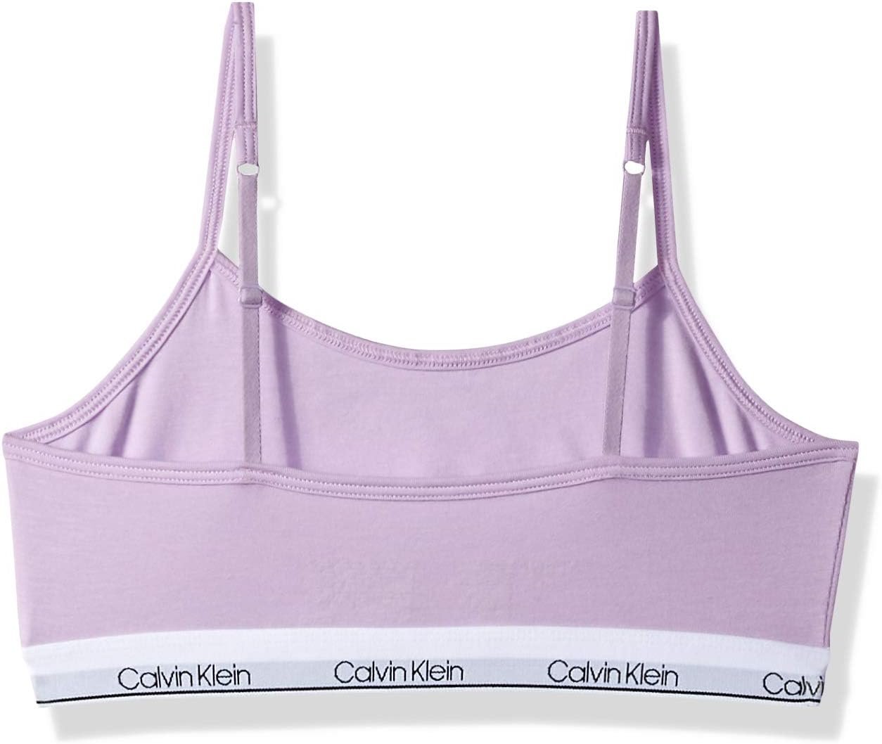 Спортивный бюстгальтер Calvin Klein Girls для девочек, хлопковый бюстгальтер-бралетт с регулируемыми бретельками, Lilac — фото 3