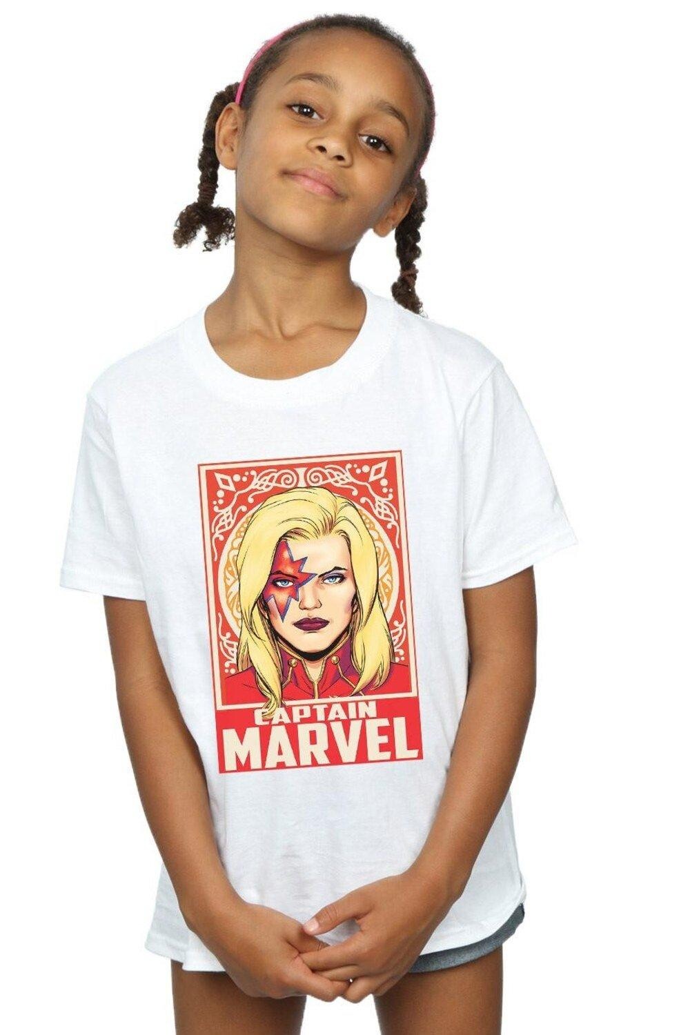 

Хлопковая футболка с орнаментом «Капитан» Marvel, белый
