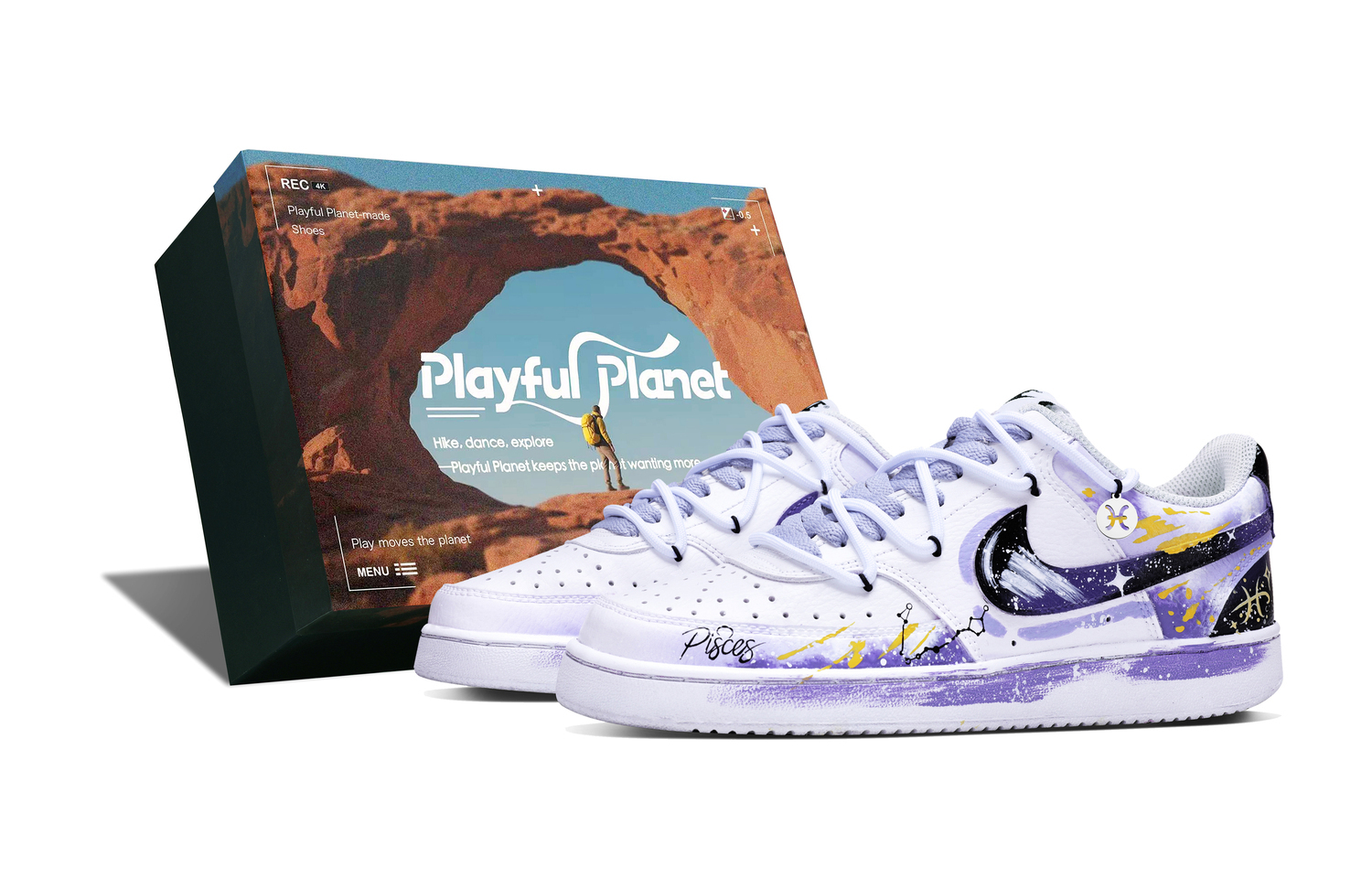 

Nike Court Vision 1 устойчивые к истиранию, легкие и дышащие низкие кроссовки для скейтбординга мужские Purple