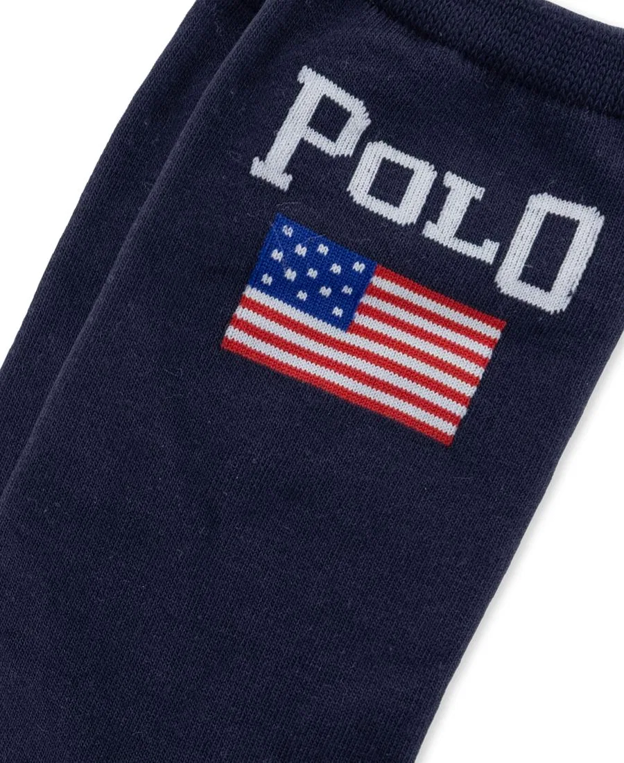 Женские носки с изображением флага Polo Ralph Lauren, темно-синий — фото 3
