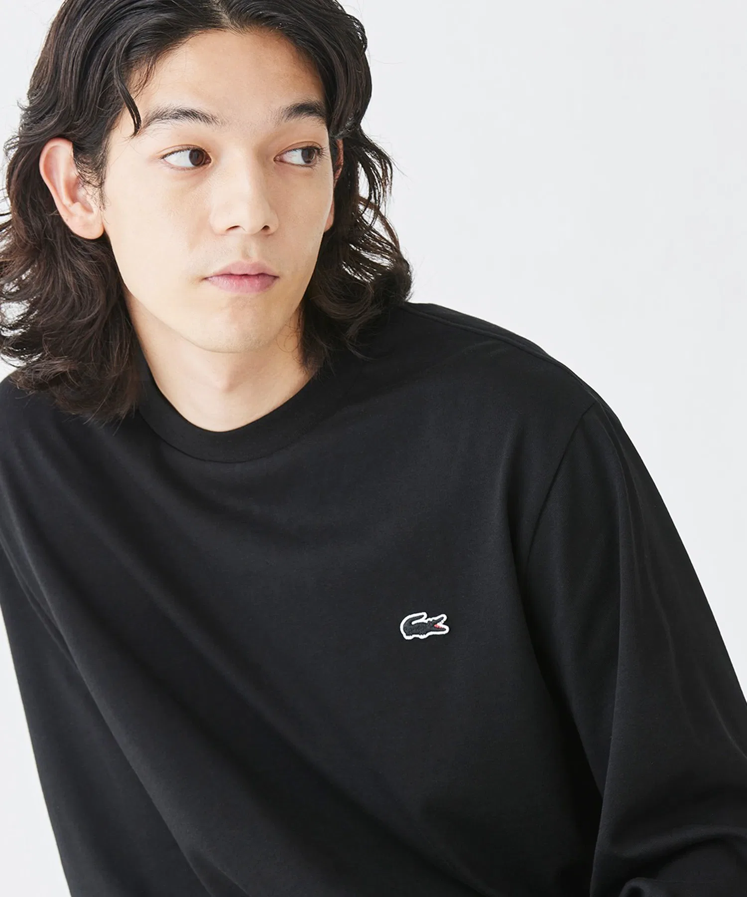 Футболка с длинным рукавом Lacoste Универсальная, Хлопок, белый