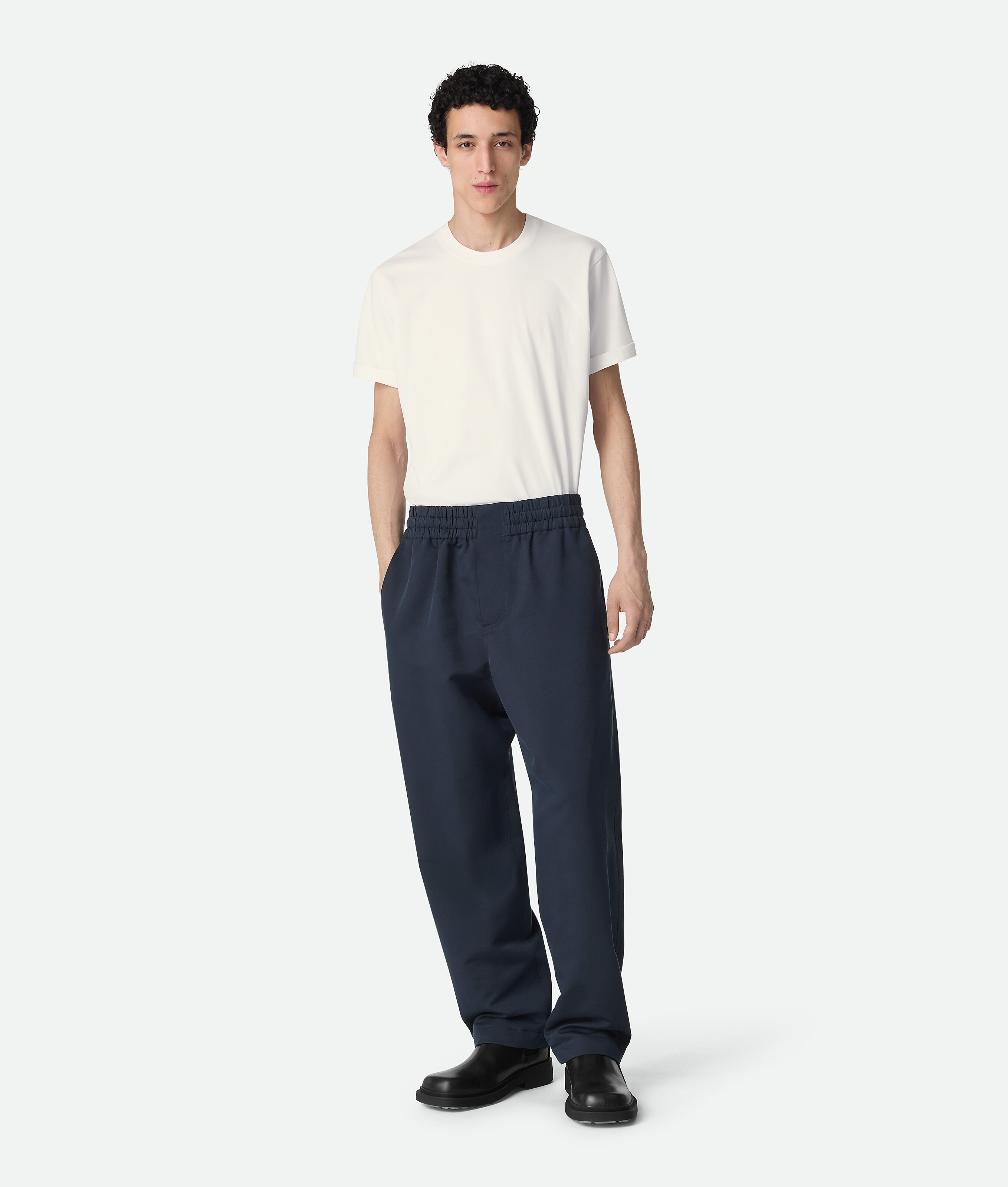 

Silk and cotton twill pants BOTTEGA VENETA, бездна