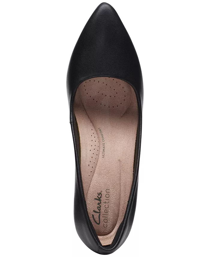 Женские туфли-лодочки Kataleyna Gem с острым носом Clarks, черный — фото 4