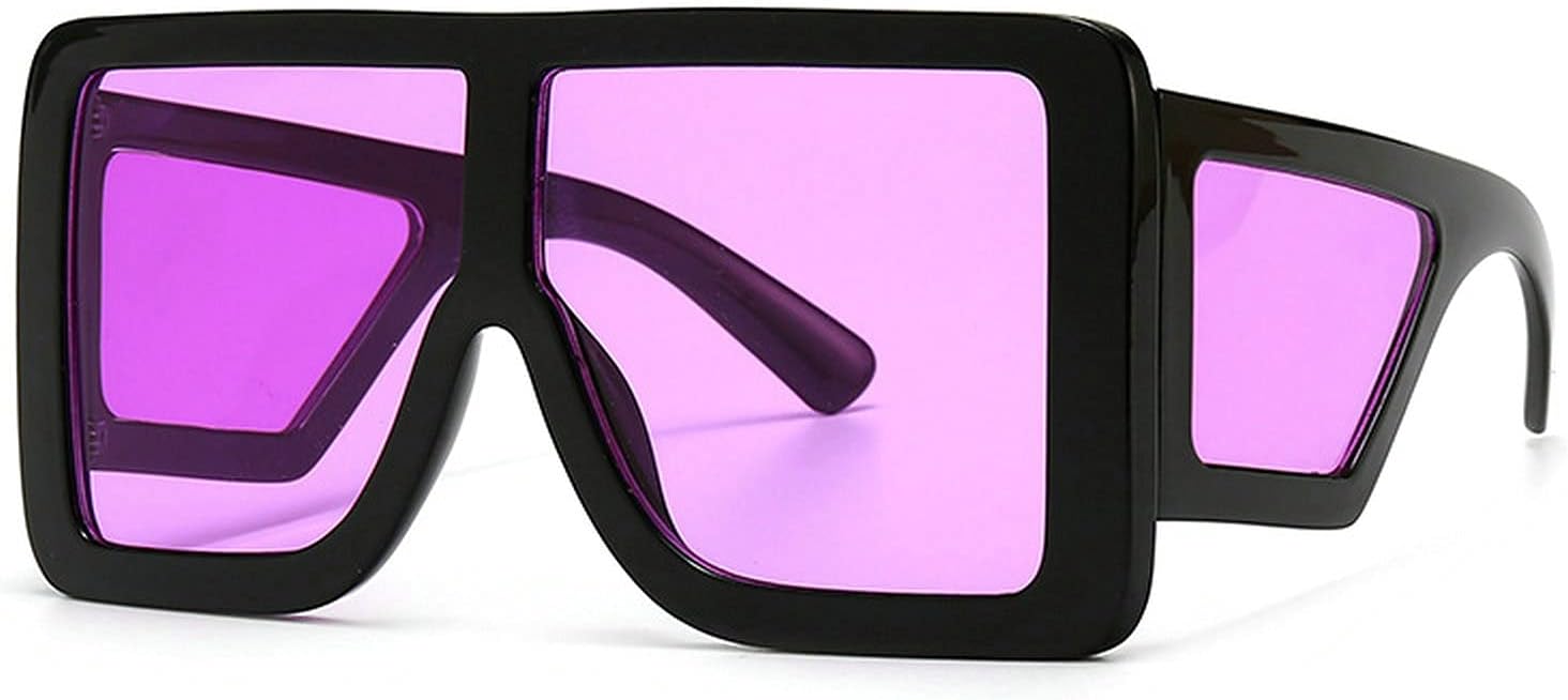

Солнцезащитные очки COTIA Oversize Square Shield для мужчин и женщин, винтажные, с плоской верхней частью, цельные, с зеркальными линзами, в большой оправе, полнокадровые, Black Purple