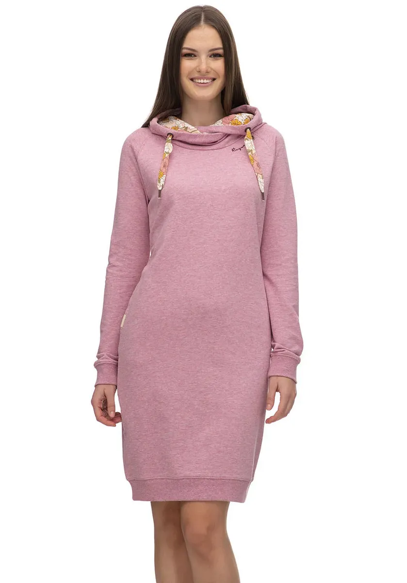 

Платье-свитшот в стиле рэгвир "DRESS DEVVA SWEAT" с эффектной кулиской Ragwear, розовый
