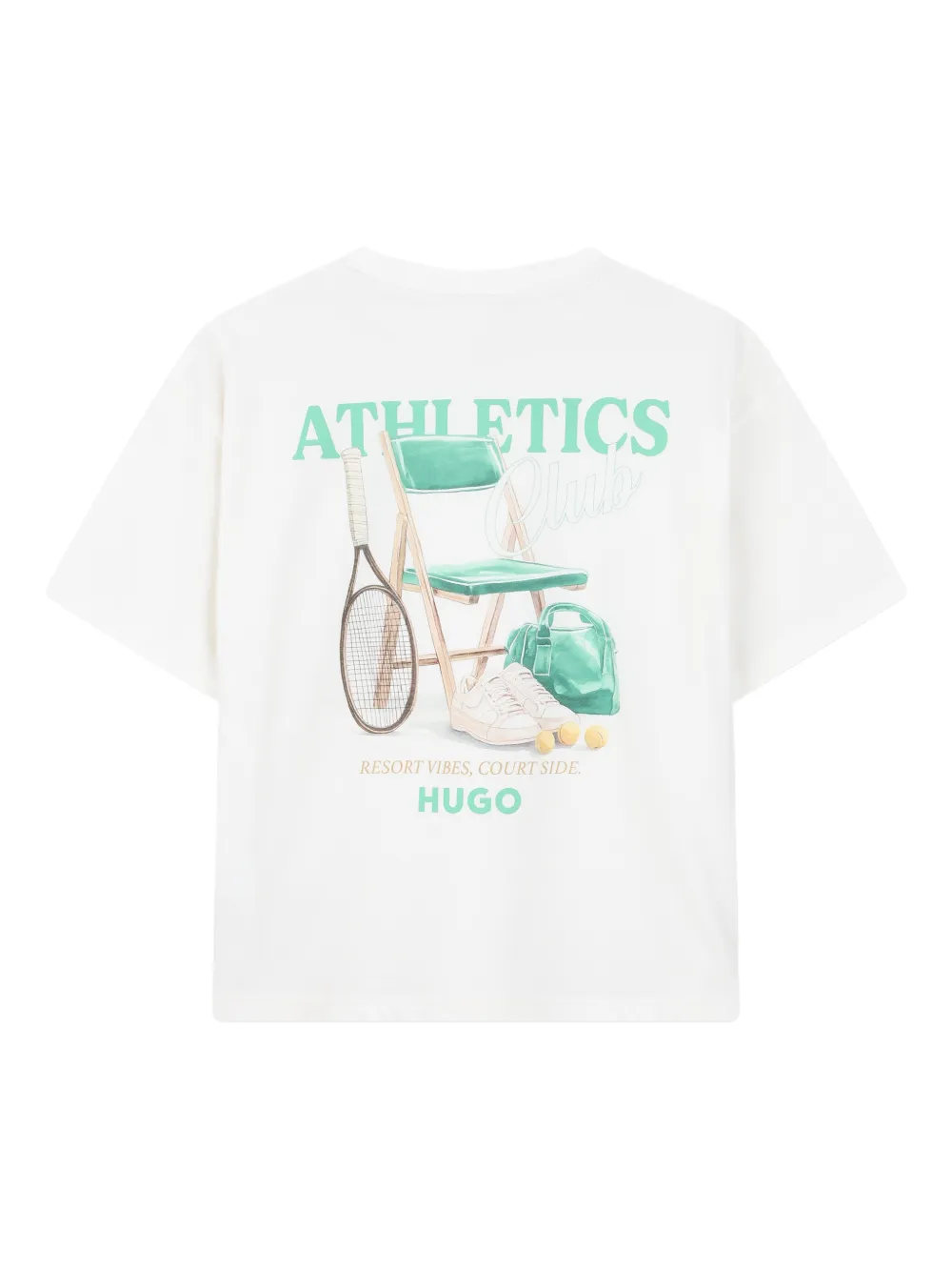 Футболка с принтом Hugo Kids, белый — фото 2