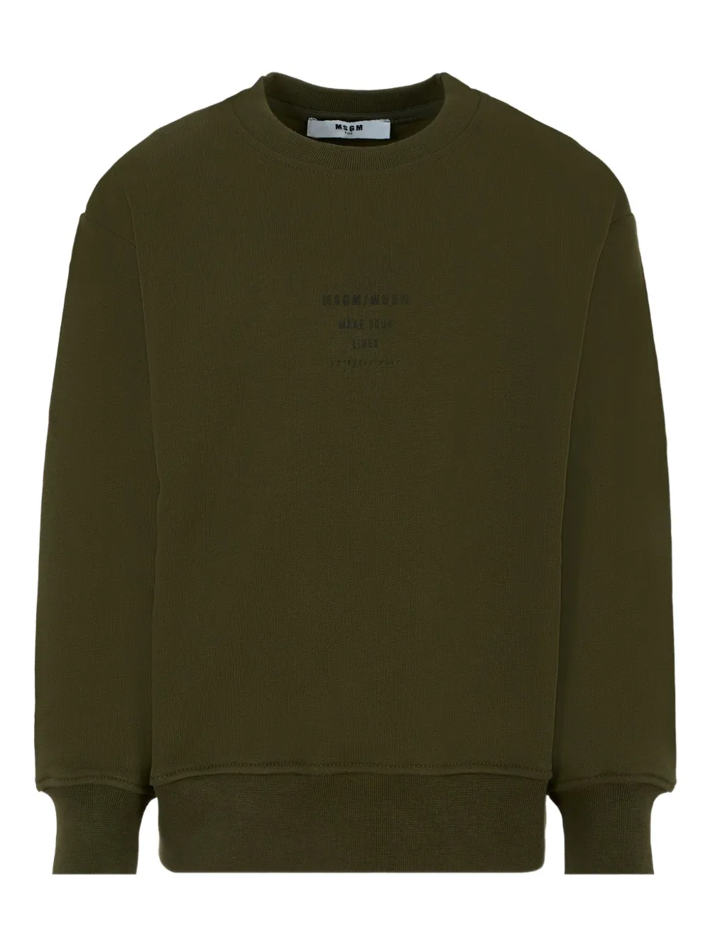 

Толстовка с круглым вырезом и принтом логотипа MSGM Kids, зеленый