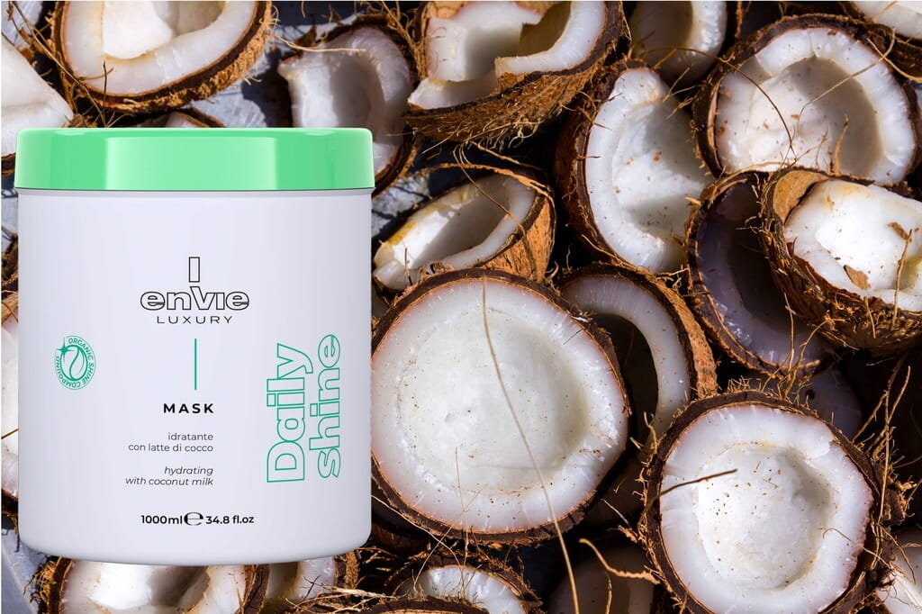 Envie Luxury Mask Daily Shine, Увлажняющая маска для волос с кокосом, 1000мл Inna Marka — фото 3