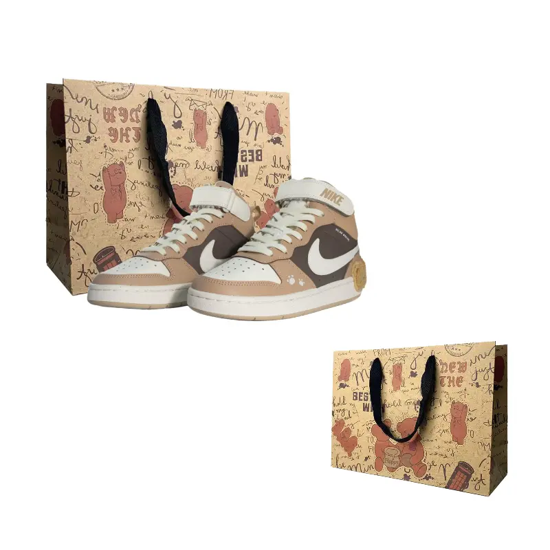 

Любовь к медведям нескользящие устойчивые к истиранию мид-топ детские скейтбординг кроссовки Nike, светло-коричневый