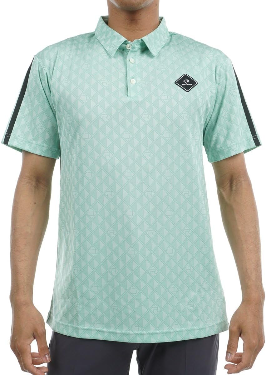 

Мужская поло-рубашка Jun & Rope с коротким рукавом и жаккардовым узором «ромб», защита от УФ-излучения, быстросохнущая Jun&Rope', светло-зеленый