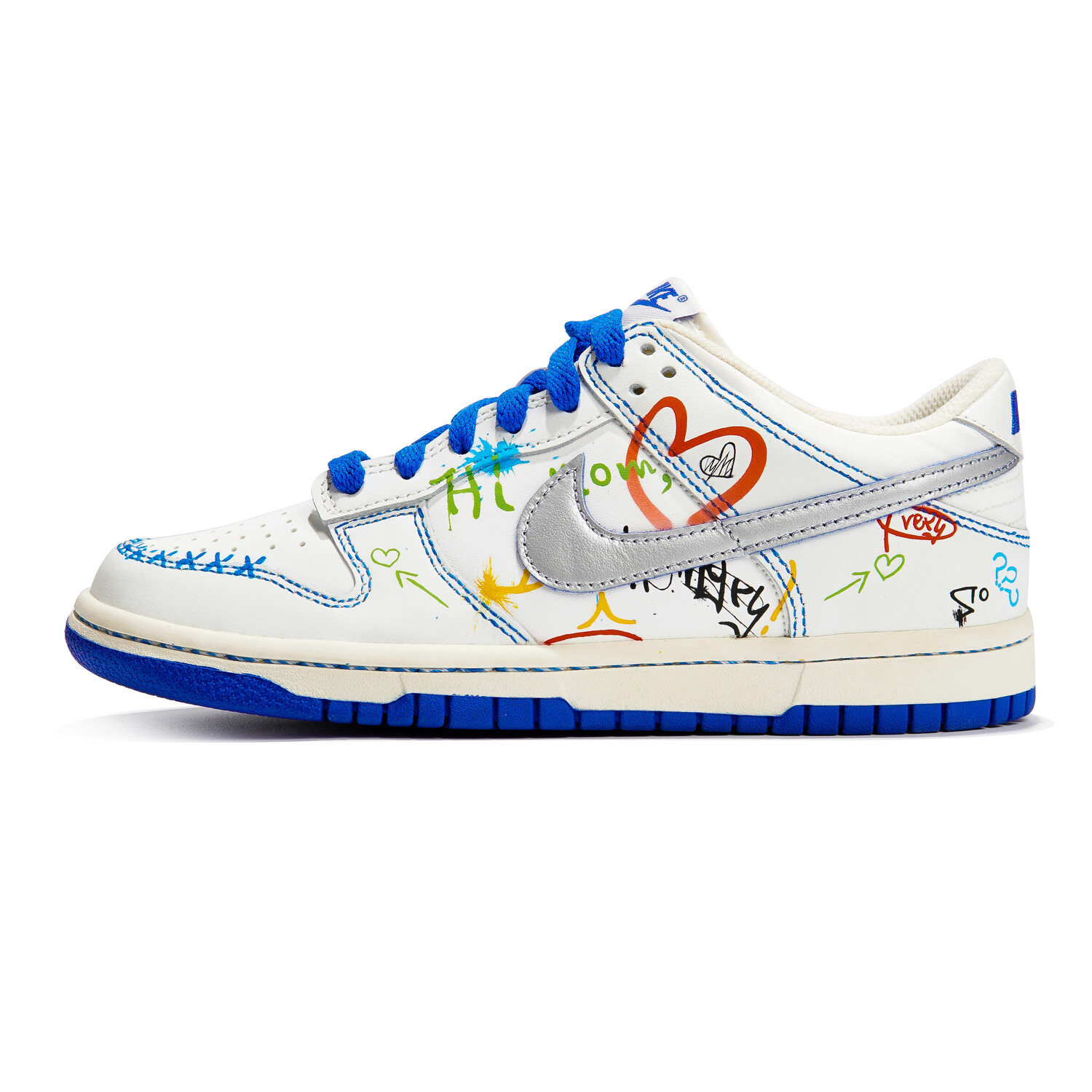 

Кроссовки Nike Dunk Skateboard Shoes Women's Low-Top Blue White, Синий, Кроссовки Nike Dunk Skateboard Shoes Women's Low-Top Blue White