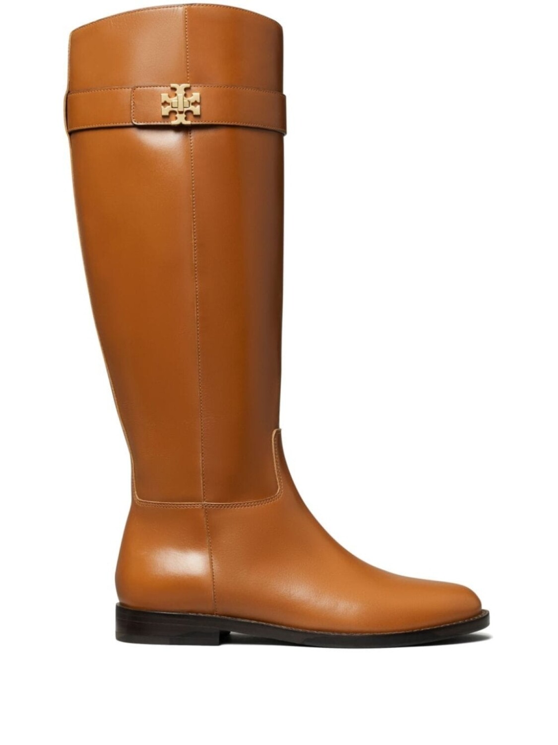 Tory Burch сапоги до колена T Lock, коричневый