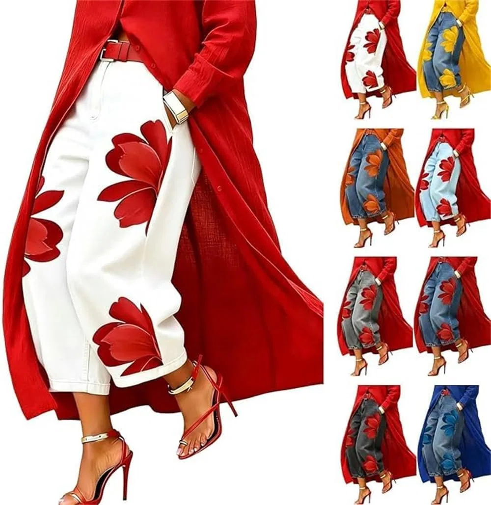 Джинсы с принтом White