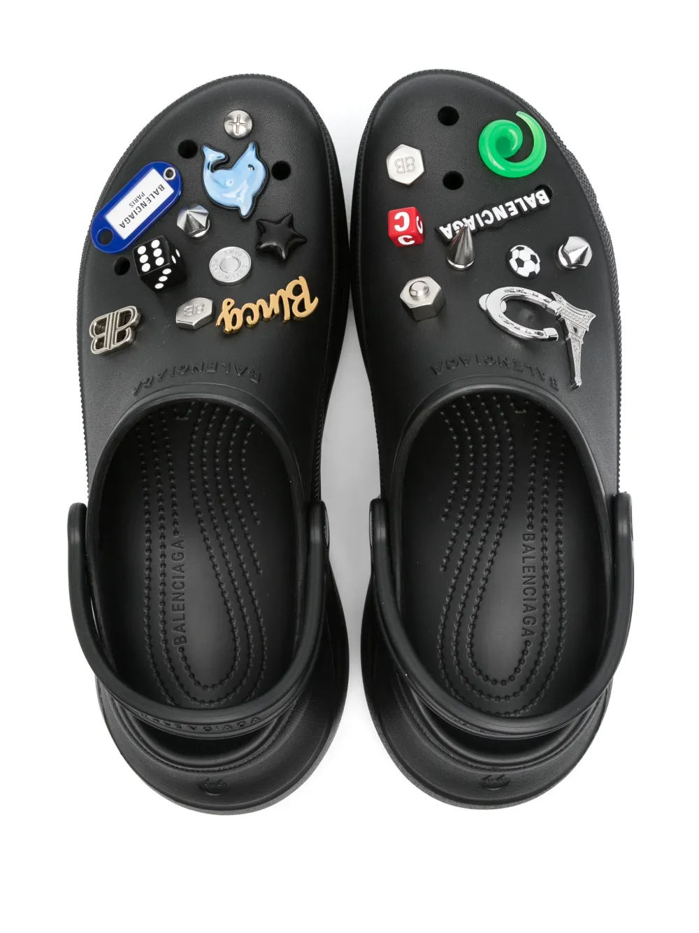 Слиперы Jibbitz из коллаборации с Crocs BALENCIAGA, черный — фото 4