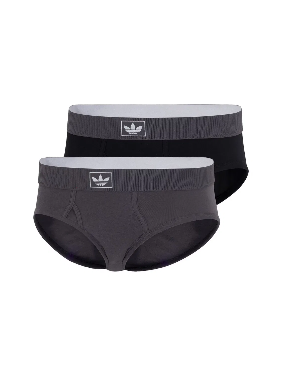 Трусы мужские Adidas Originals Comfort Cotton Rib серого и черного цвета