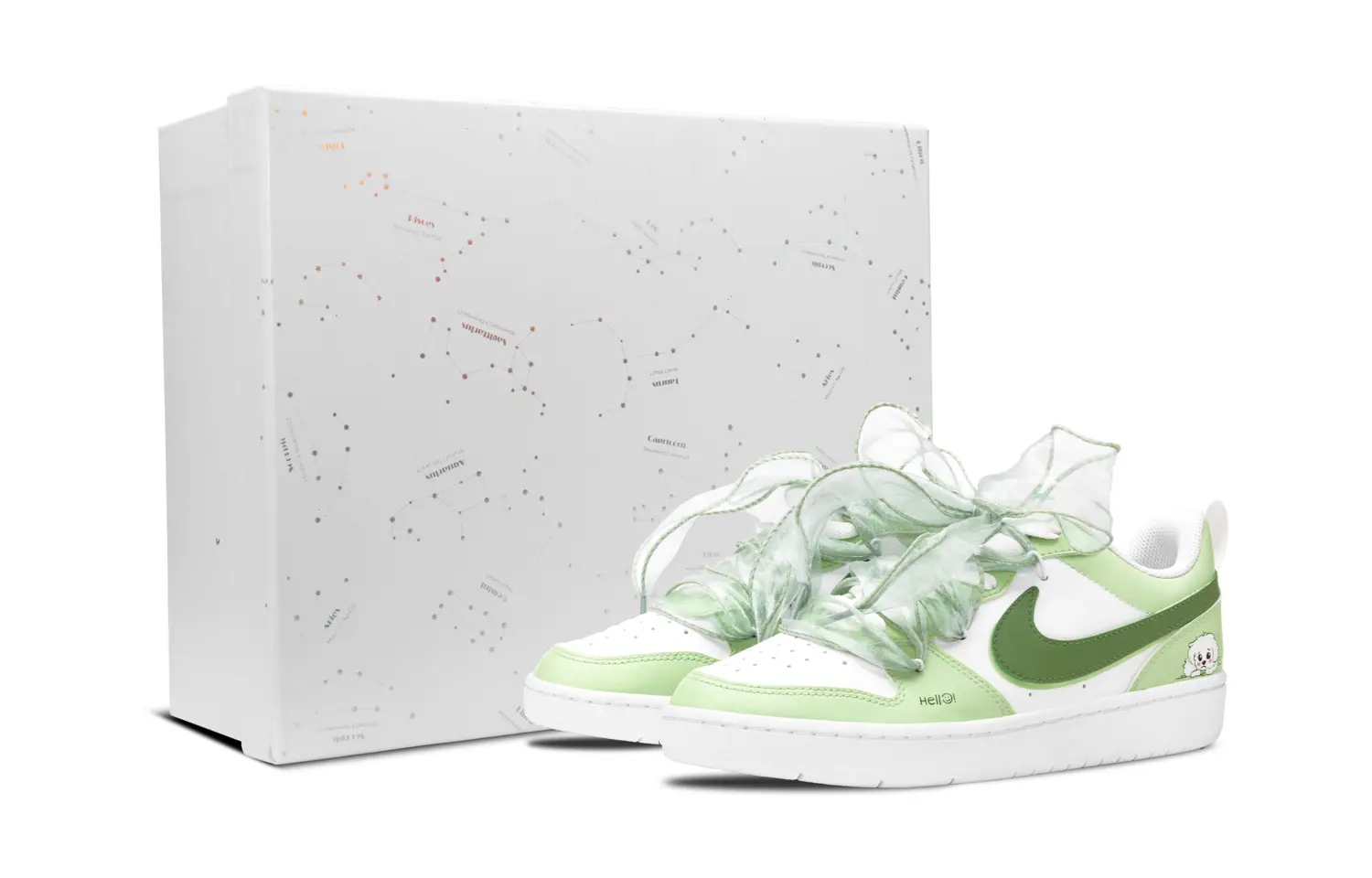 

Детские, подростковые, противоскользящие, износостойкие, низкие кроссовки для скейтбординга Court Borough Nike, зеленый