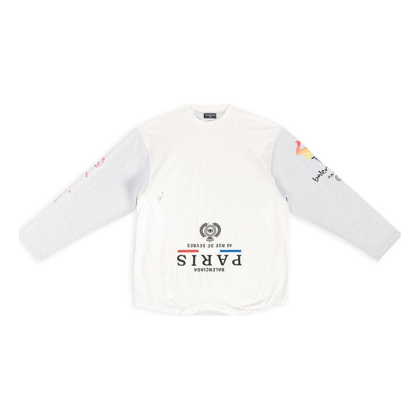 

Футболка Balenciaga Upside Down Long Sleeve T-Shirt 'White' 698155TMVC99000, белый