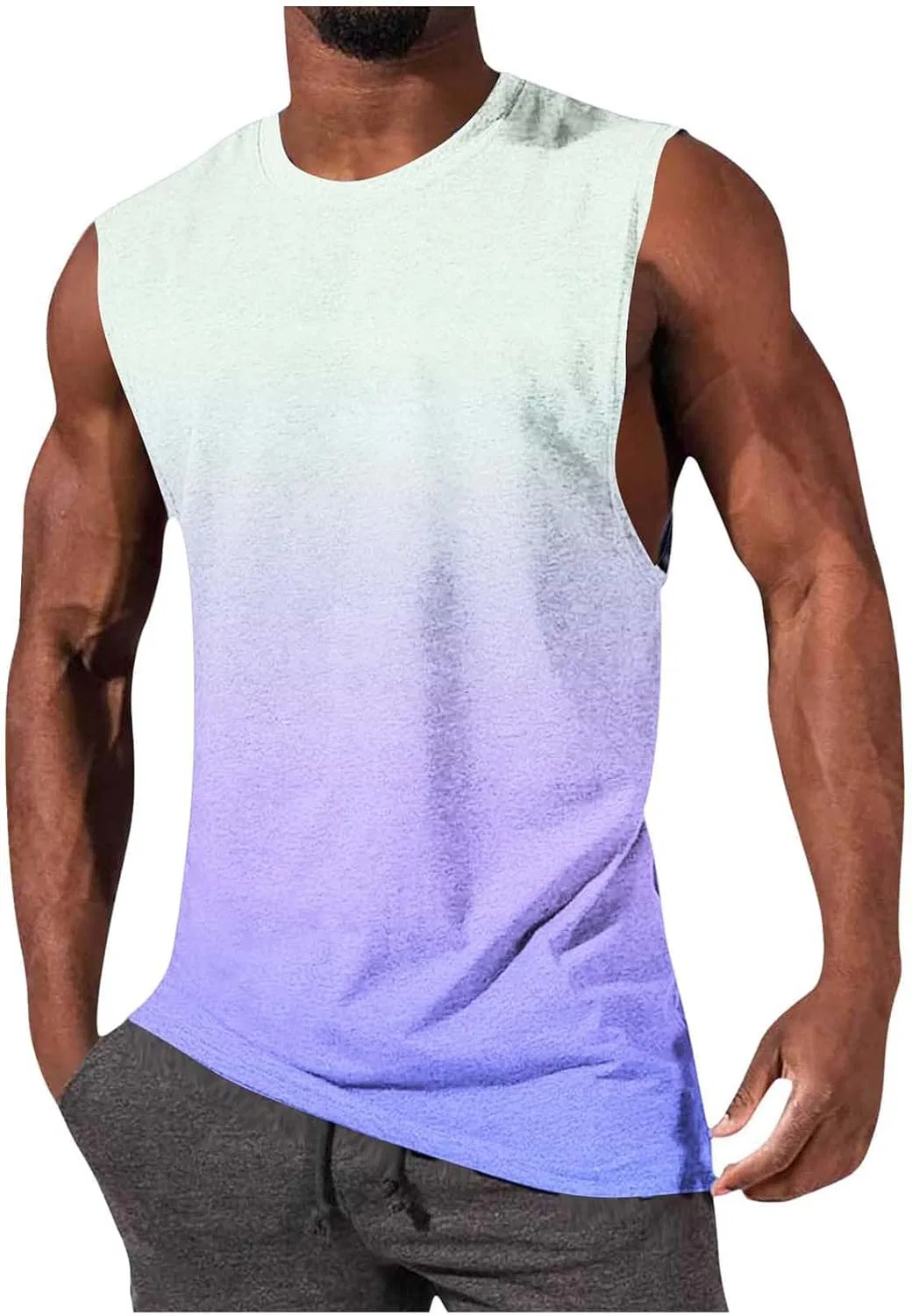 Мужская майка Gradient Color, без рукавов, бренд Generic, цвет Purple