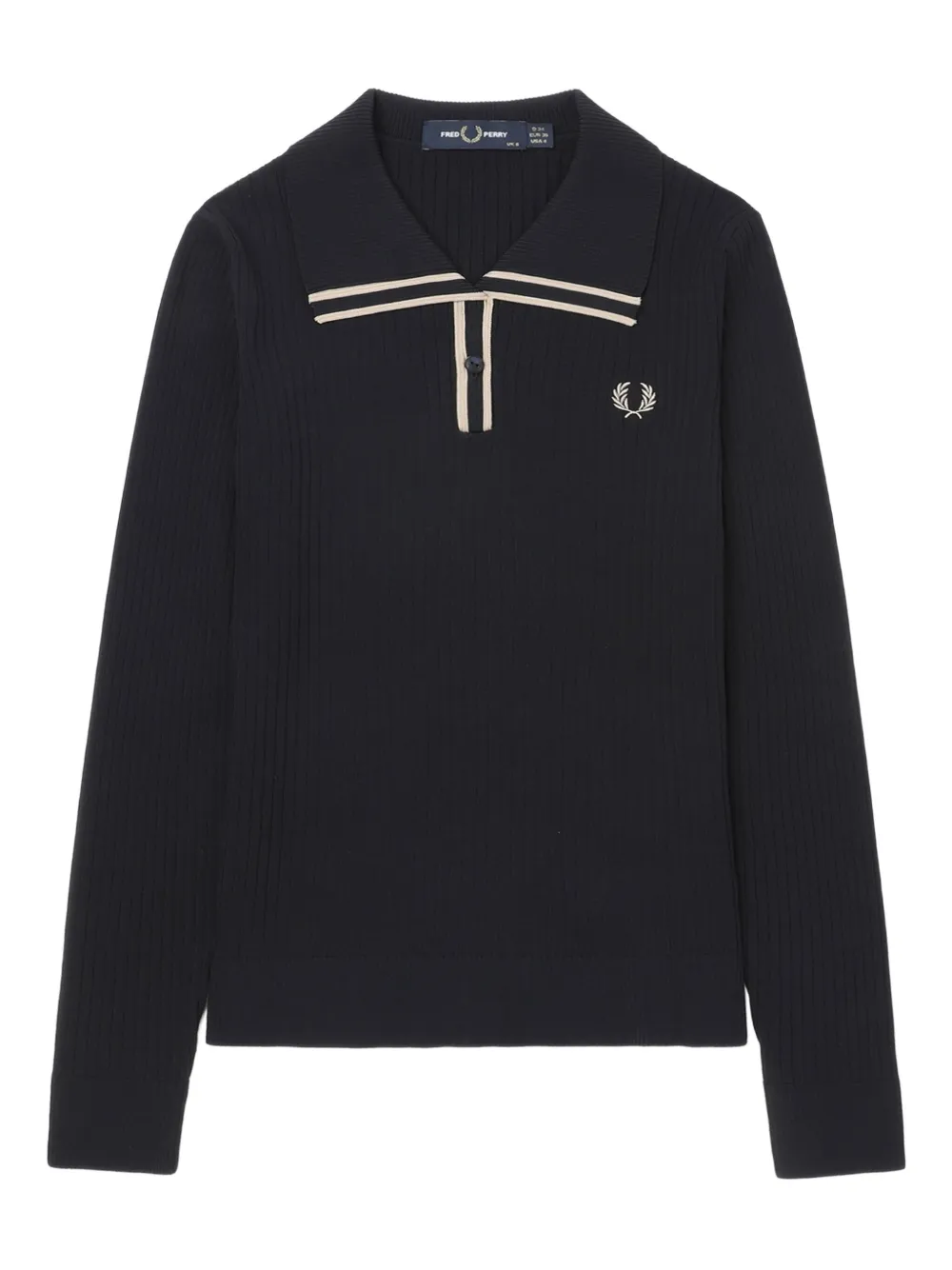 

Рубашка из ребристой вязки Fred Perry, синий