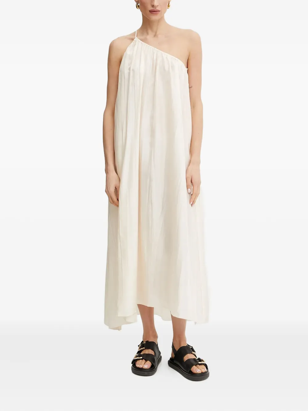 

Платье на одно плечо со сборками Liviana Conti, белый