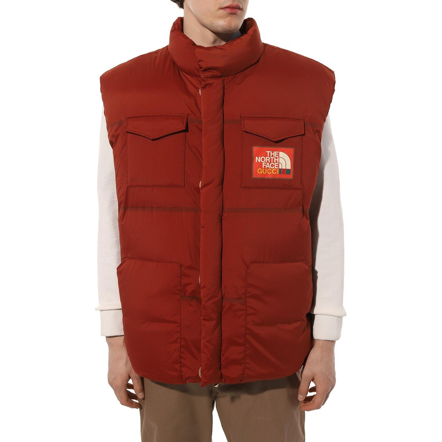 Жилет мужской Gucci x The North Face, бордовый — фото 3