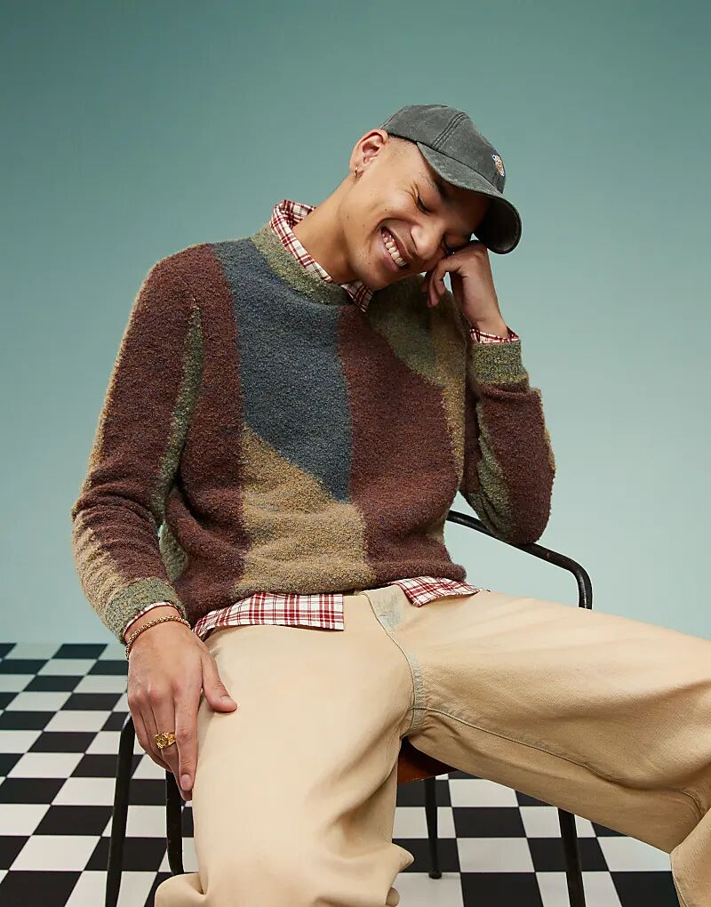 

ASOS DESIGN свободный фактурный трикотажный свитер с круглым вырезом в нескольких цветах