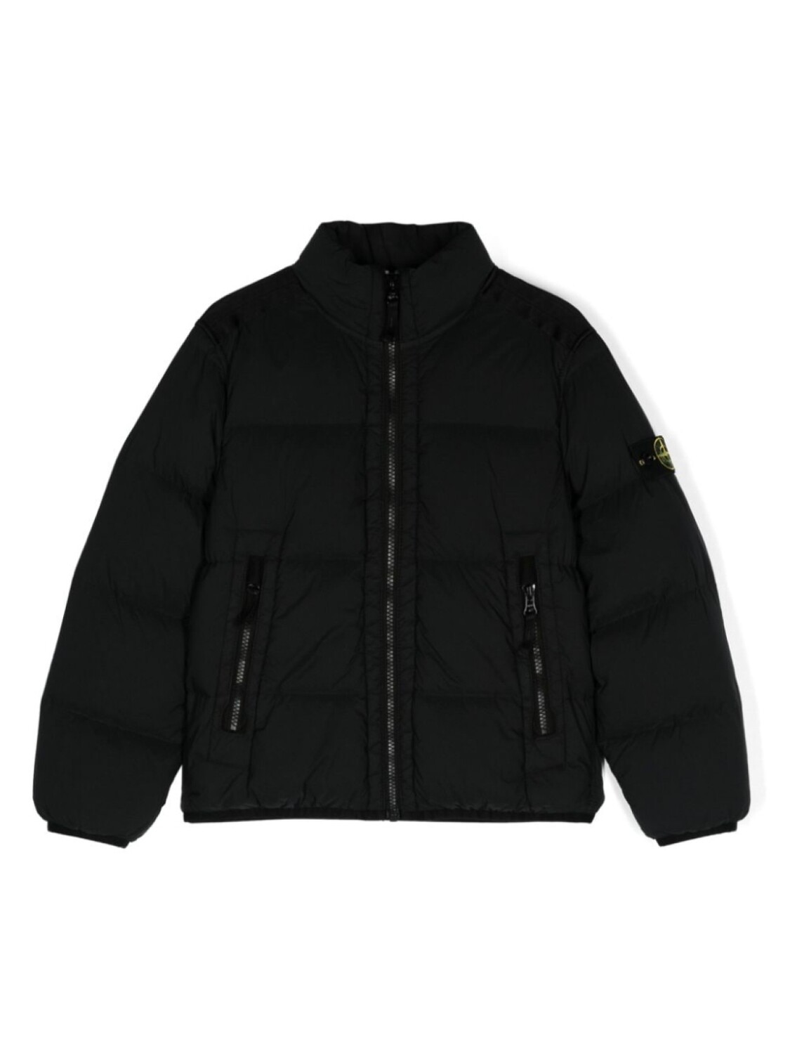 

Stone Island Junior стеганая куртка-пуховик с изображением компаса, черный
