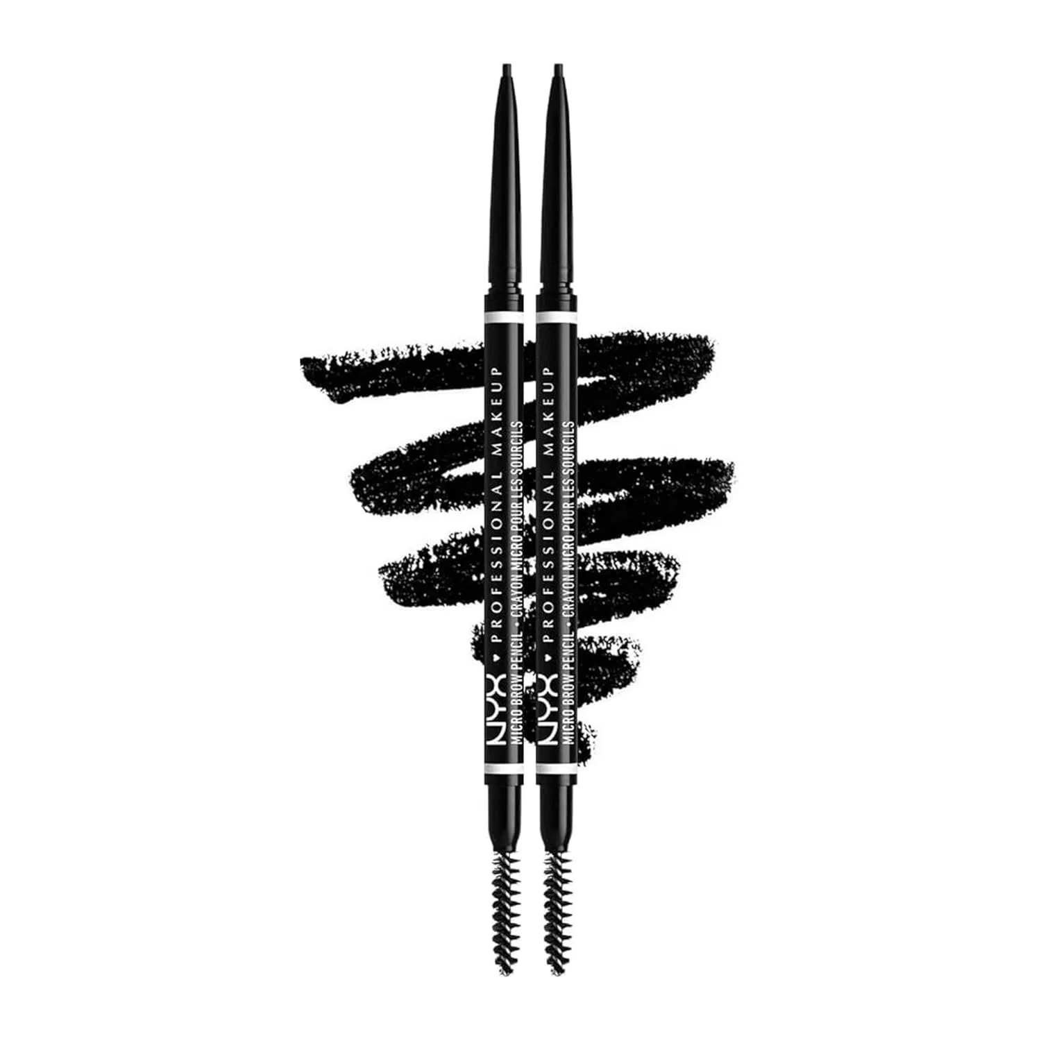Двусторонний карандаш для бровей NYX Professional Makeup Micro Brow Pencil, оттенок Black (2 шт.) Nyx Professional Makeup