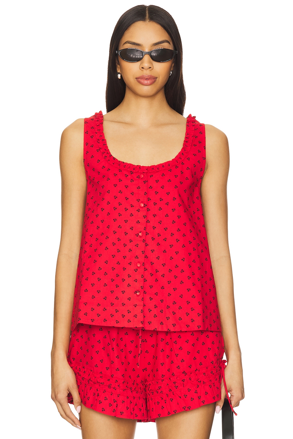 

Топ Mafalda с рюшами Damson Madder, red cherry