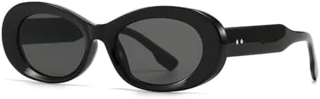 

Популярные модные овальные солнцезащитные очки для женщин, винтажные, конфетного цвета, прозрачные, градиентные, мужские панк-солнцезащитные очки MTZJH, Black Gray