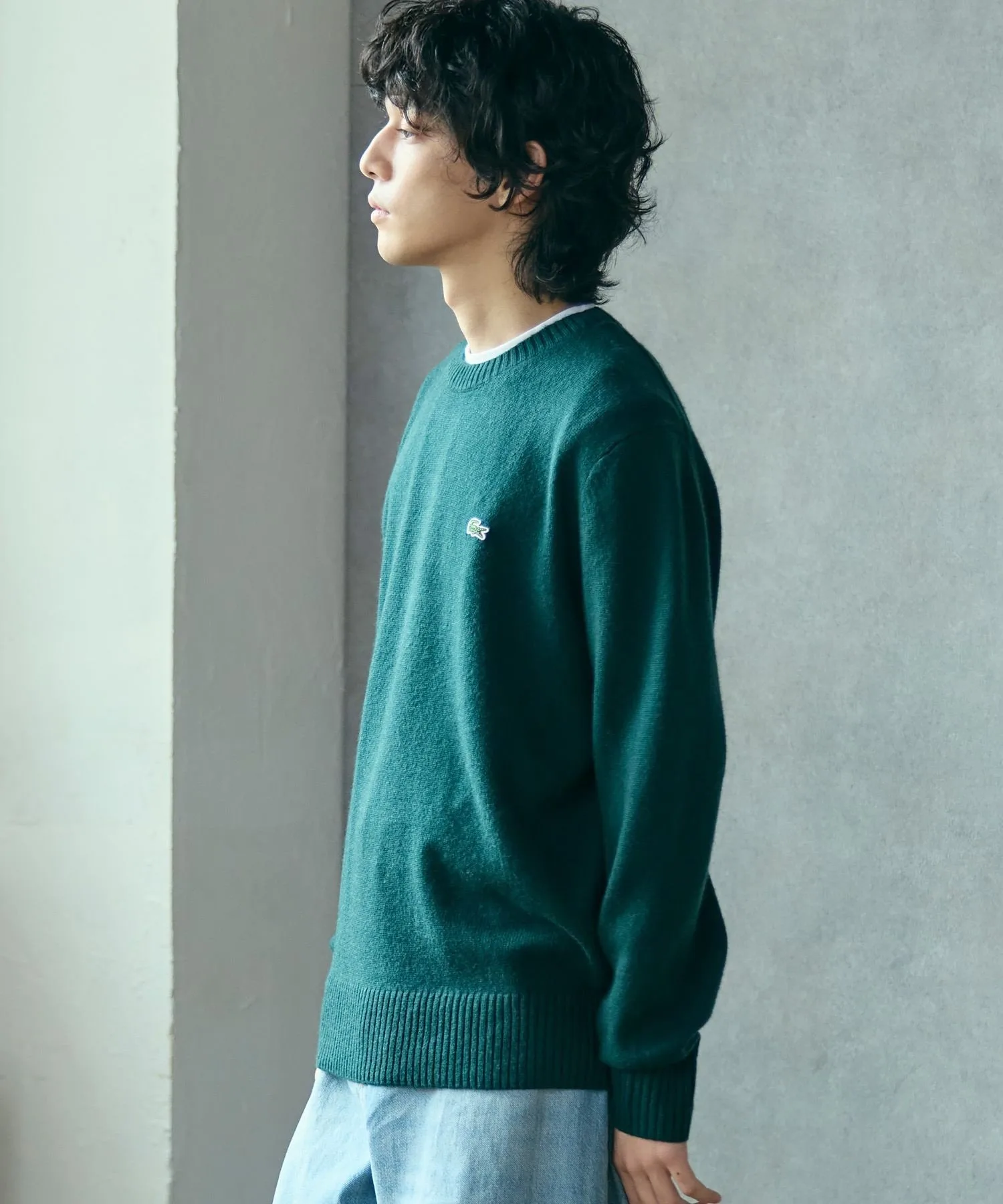 Вязаный шерстяной свитер LACOSTE, Dark Green — фото 3