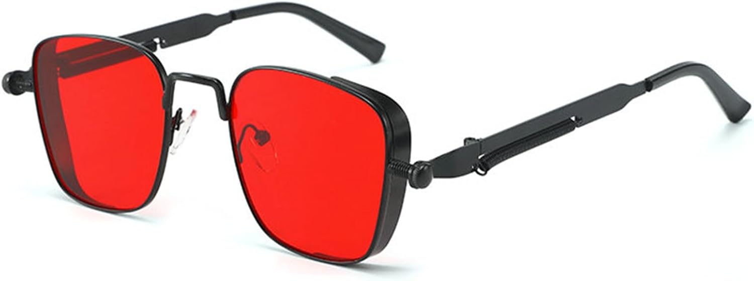 

Willochra Классические модные квадратные солнцезащитные очки конфетных цветов для женщин, ретро-стиль 90-х, трендовые мужские металлические прямоугольные очки UV400, C8