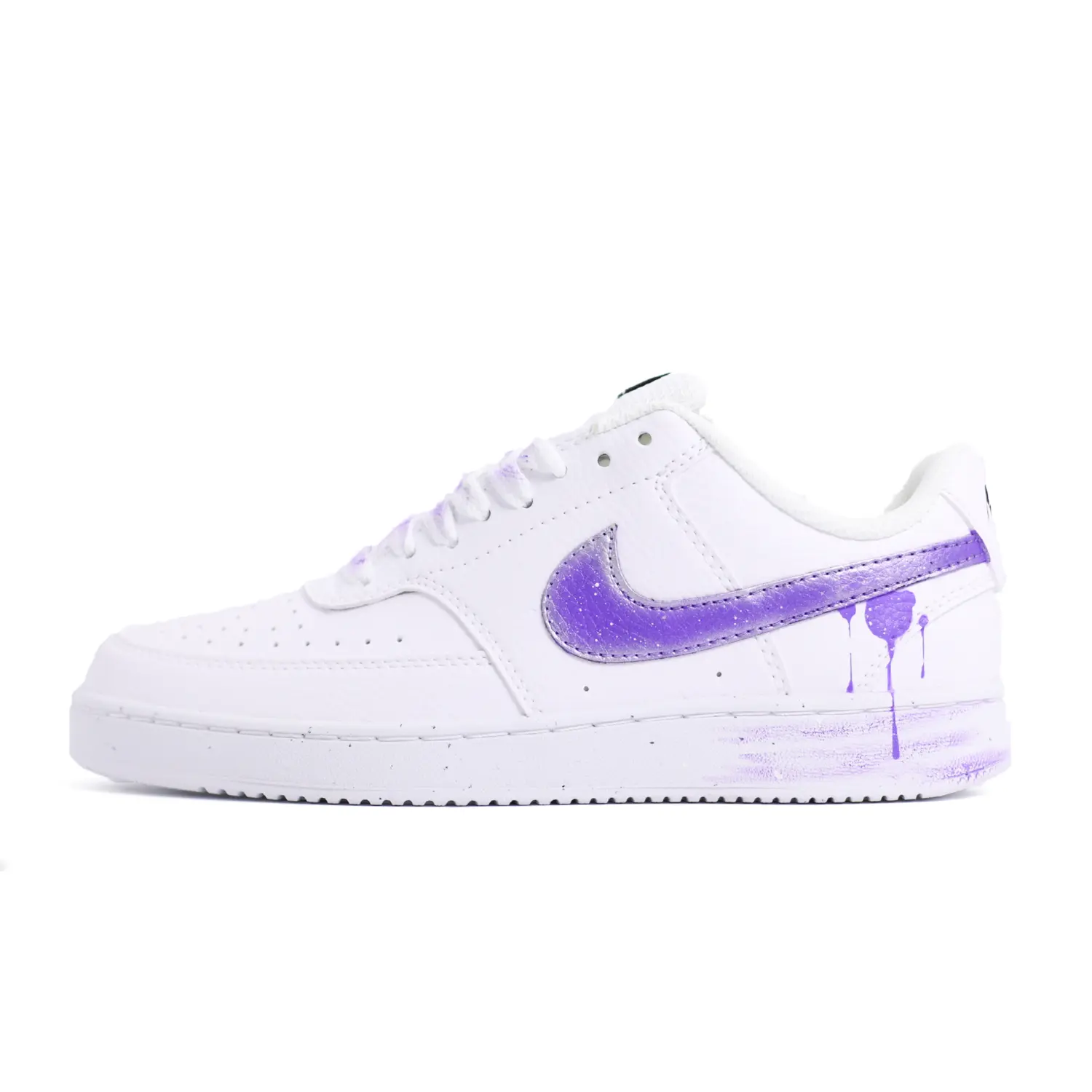 

Nike Кроссовки для скейтборда Court Vision 1 Fluid Starry Sky с антискользящим покрытием, износостойкие, низкие, мужские, белые, фиолетовые