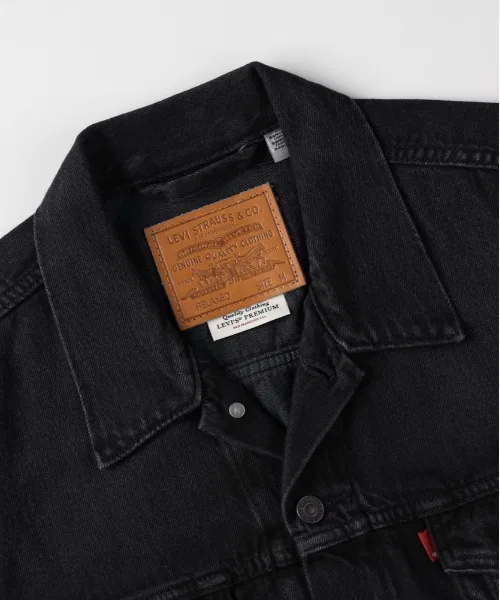 【Levi's】Свободная джинсовая куртка-тракер (черный деним / оверсайз / многослойная) — фото 4