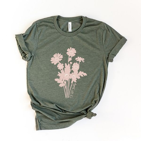 

Футболка с принтом SWSmiley pink flower silohuette Simply Sage Market, Army Green, Зеленый, Футболка с принтом SWSmiley pink flower silohuette Simply Sage Market, Army Green