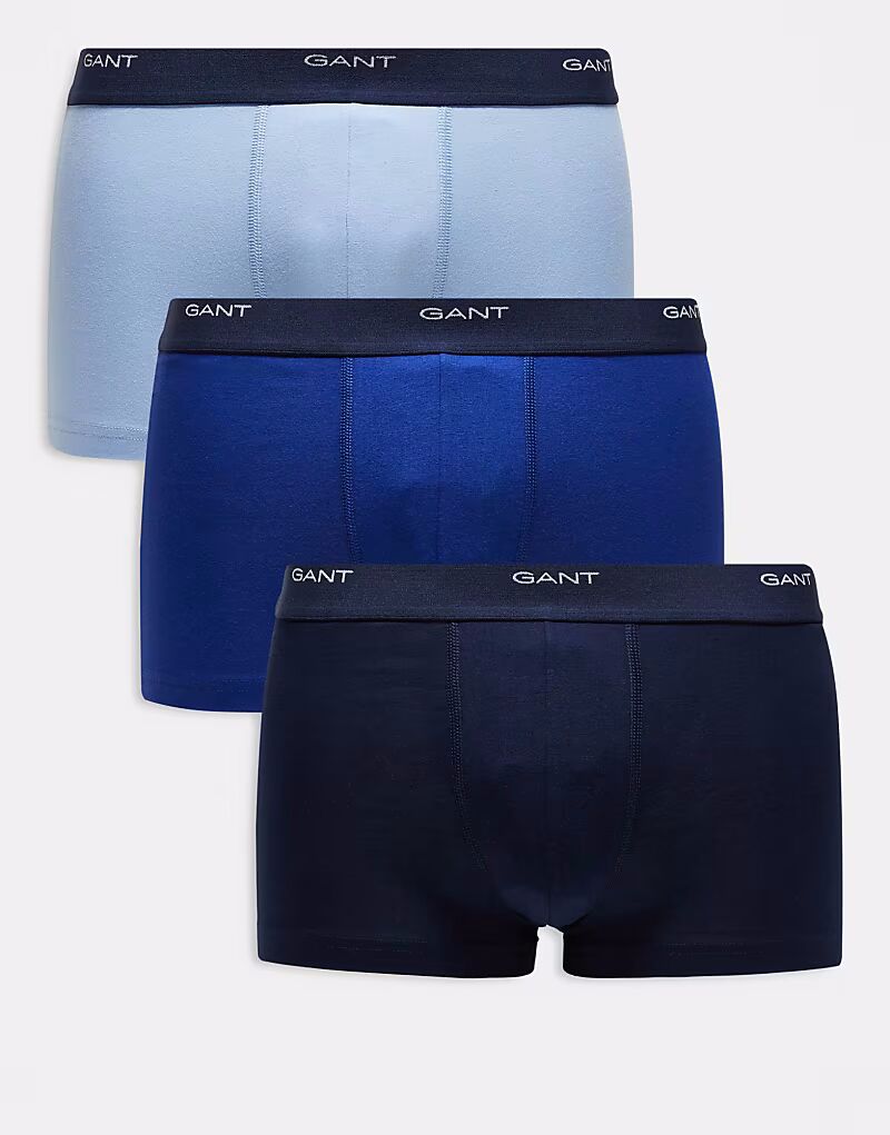 

GANT, комплект из 3-х спортивных трусов с логотипом на поясе, синего цвета