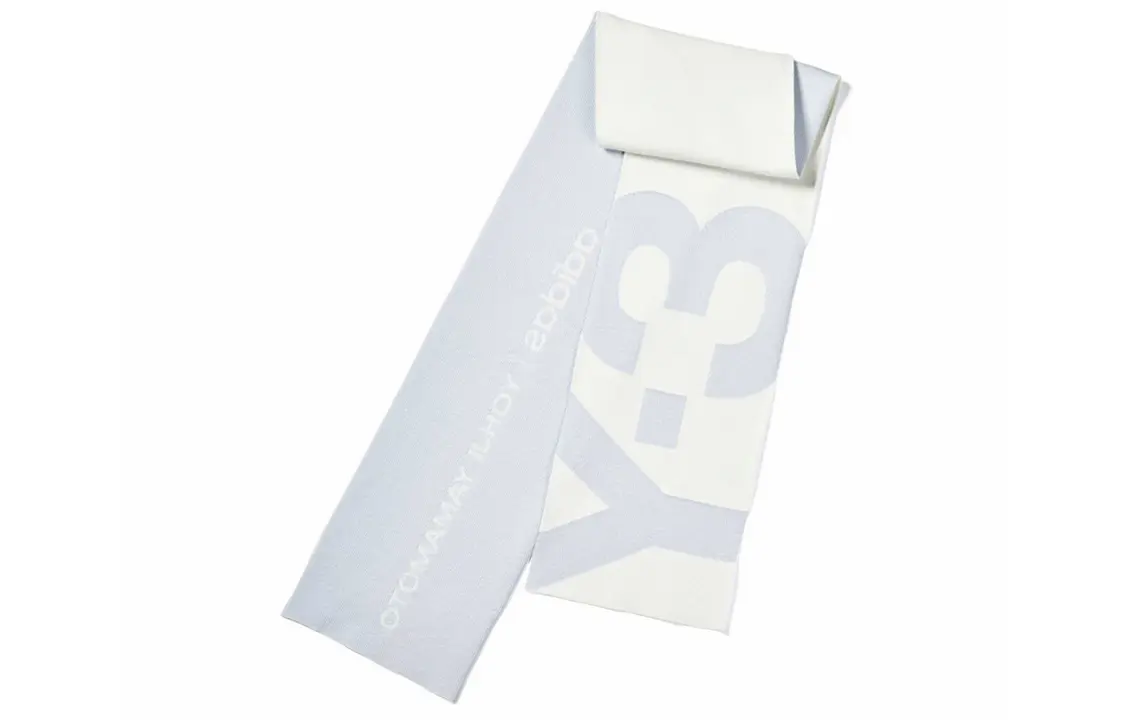 

Y-3 Вязаный шарф унисекс светло-голубой, Light Blue