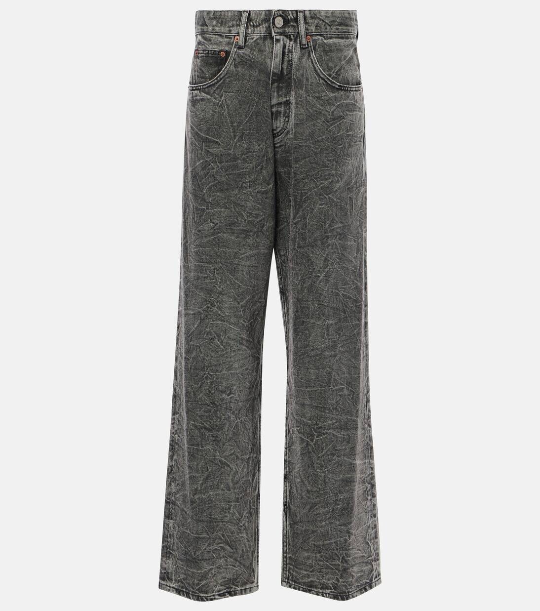 

Джинсы с высокой посадкой и широкими штанинами Mm6 Maison Margiela, серый