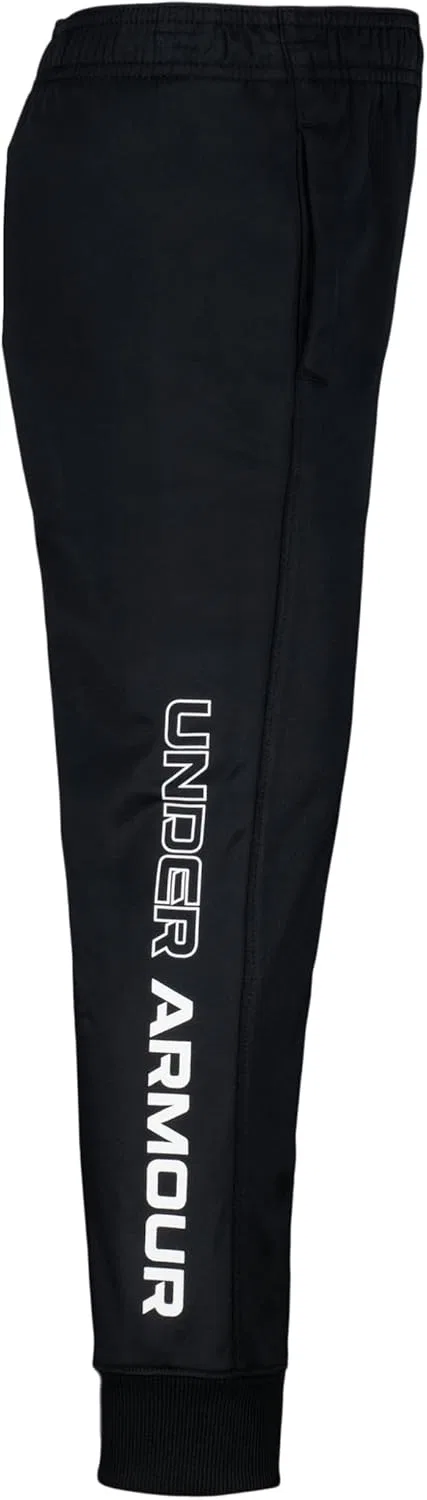 Детские спортивные штаны Under Armour Brawler Warm-up, быстросохнущие и влагоотводящие, свободного кроя, Black Jogger — фото 2