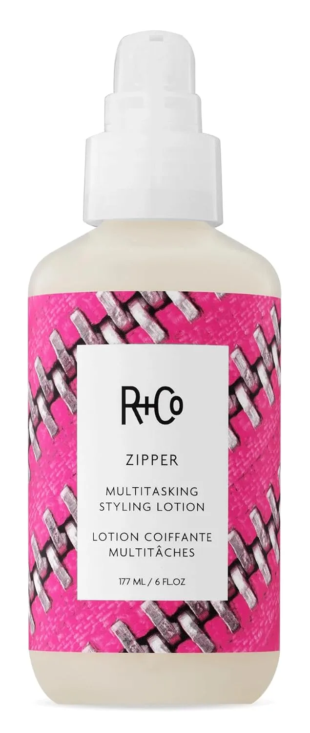 R+Co Zipper Multitasking Styling Lotion - лосьон для укладки против пушистости, блеска и гибкой фиксации, добавляет текстуру, мягкость и контроль для всех типов волос, Vegan & Cruelty-Free 177 мл (3 шт.)